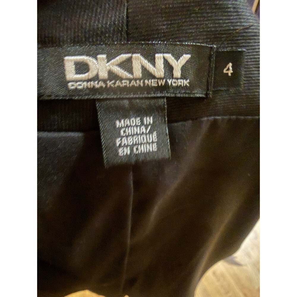 DKNY Womens Black Beaded Open Front Cropped Jacket Size 4 Pink Gold Accents - Picture 10 of 12
